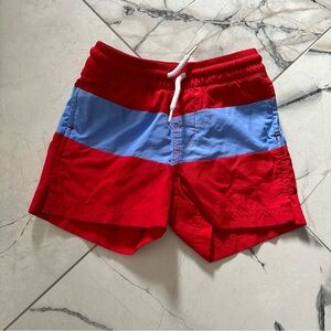 The Beaufort Bonnet Company Red and Blue Kids Swim Trunks